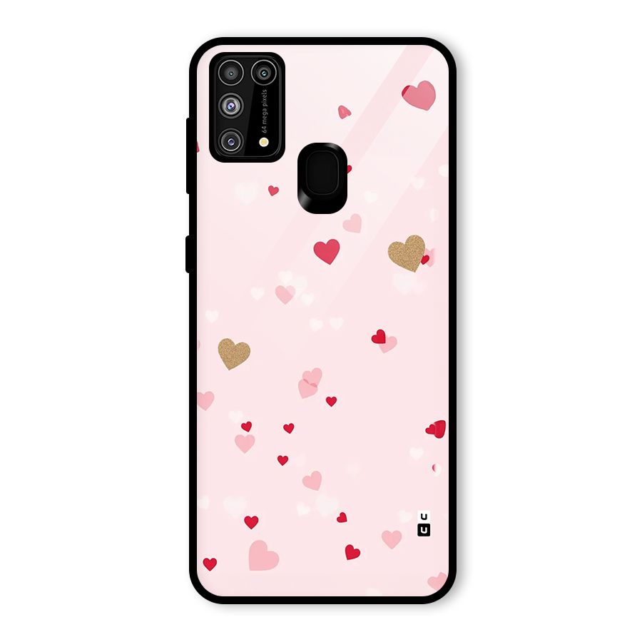 Flying Hearts Glass Back Case for Galaxy M31