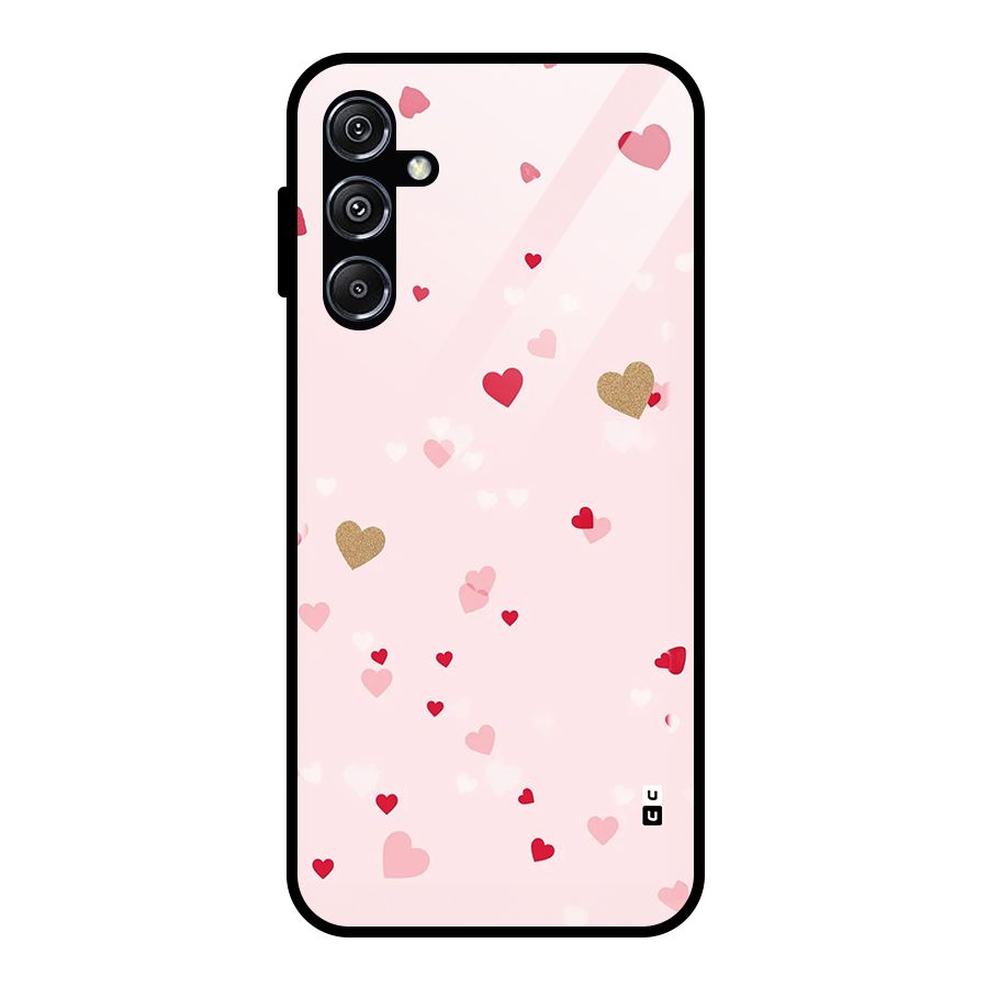 Flying Hearts Glass Back Case for Galaxy M34 5G