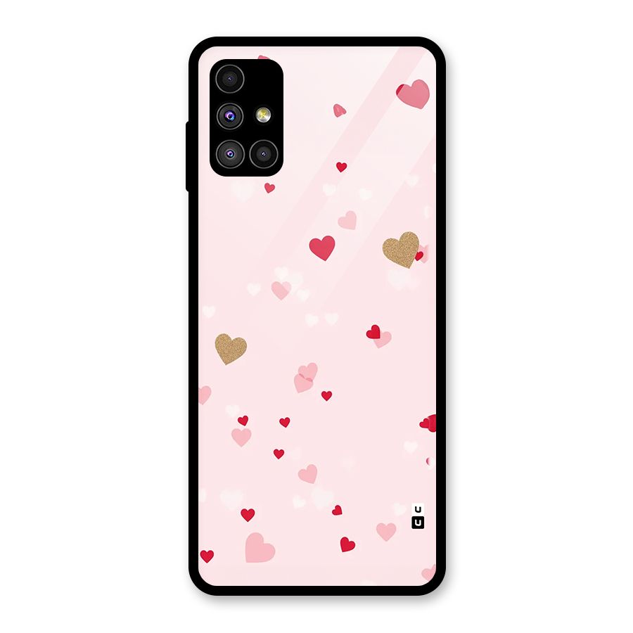 Flying Hearts Glass Back Case for Galaxy M51