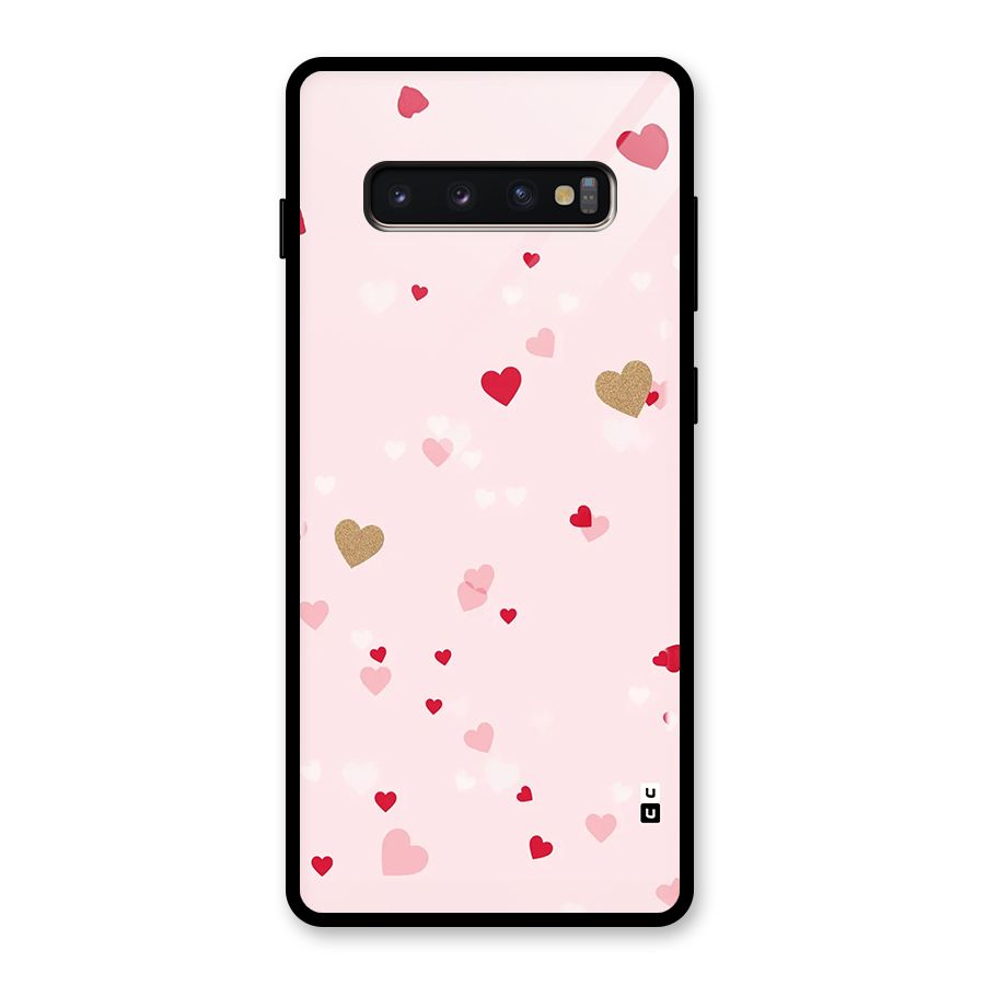 Flying Hearts Glass Back Case for Galaxy S10 Plus