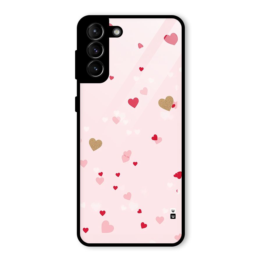 Flying Hearts Glass Back Case for Galaxy S21 Plus