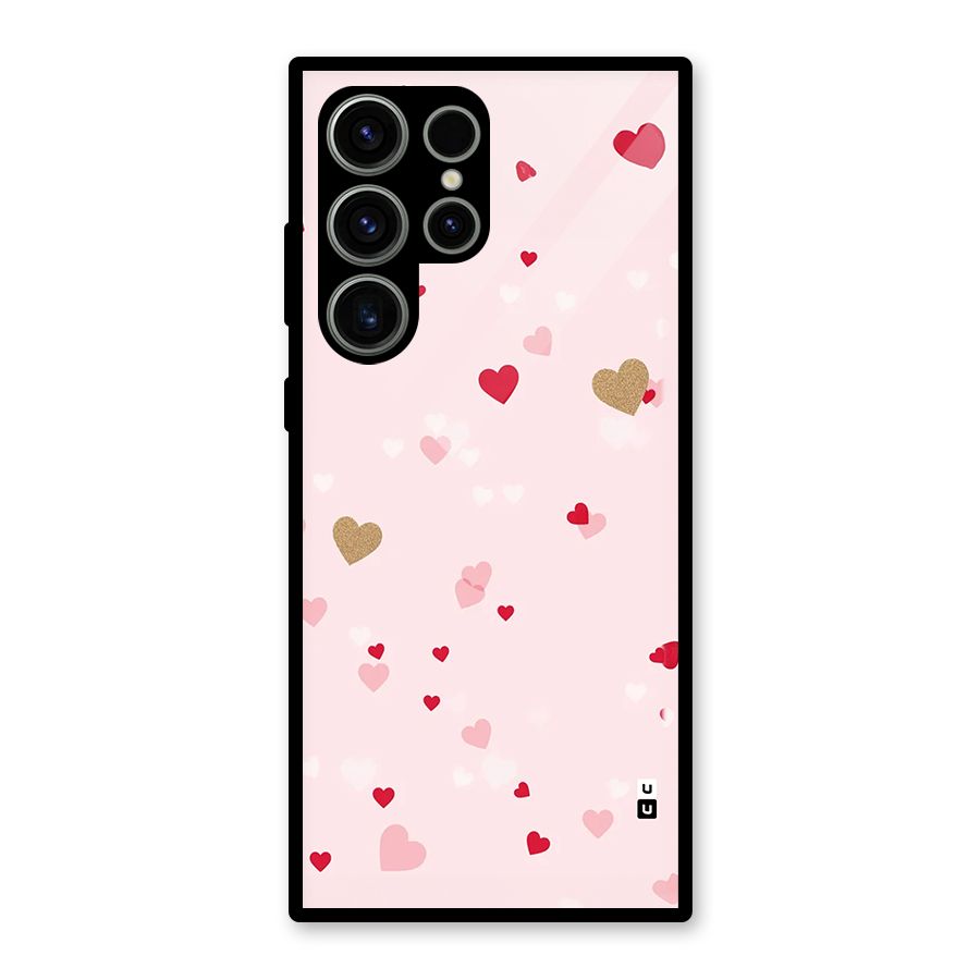 Flying Hearts Glass Back Case for Galaxy S23 Ultra