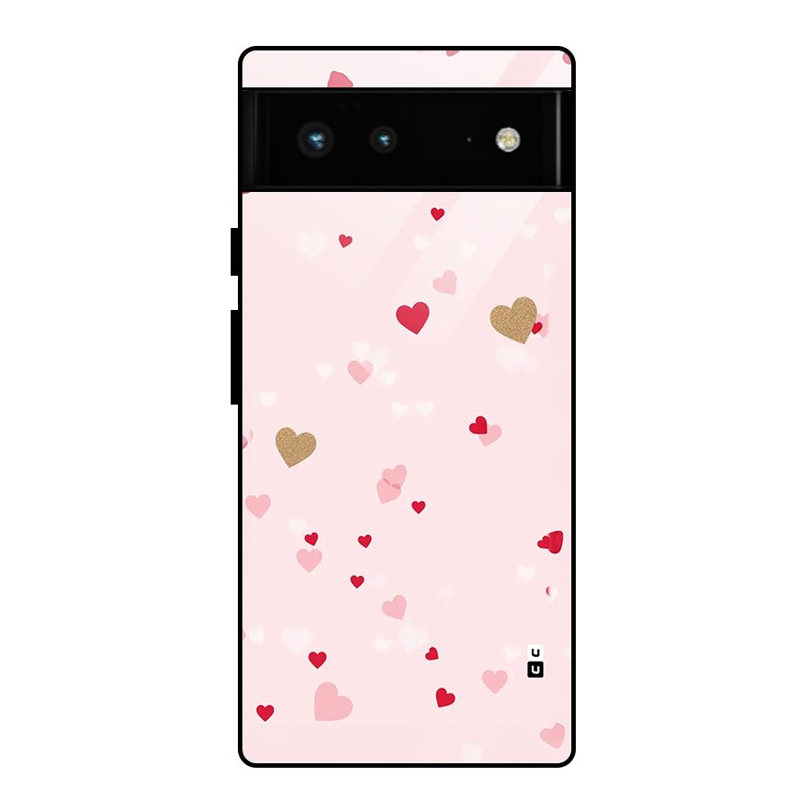 Flying Hearts Glass Back Case for Google Pixel 6