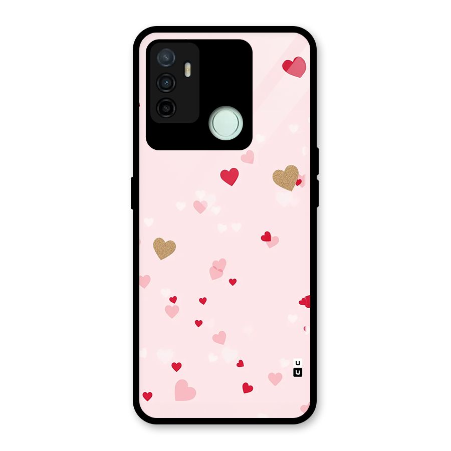 Flying Hearts Glass Back Case for Oppo A53