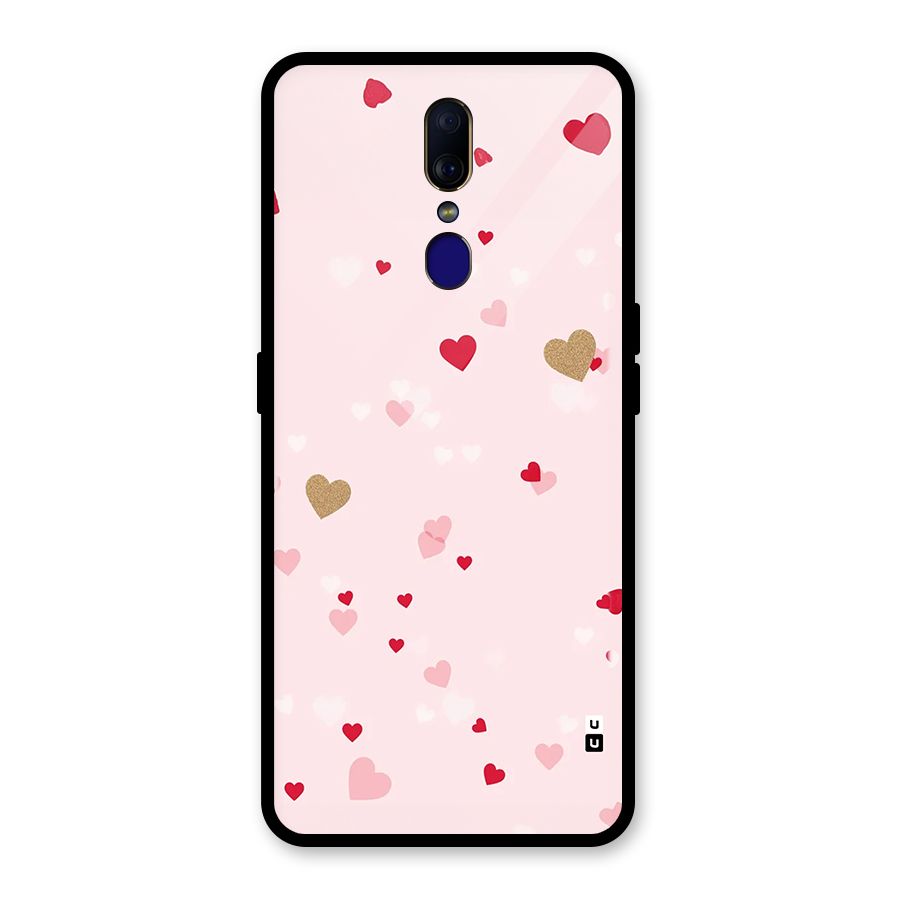 Flying Hearts Glass Back Case for Oppo F11