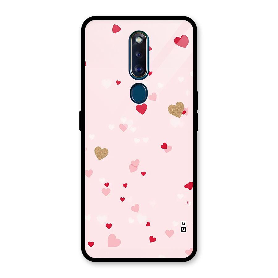 Flying Hearts Glass Back Case for Oppo F11 Pro