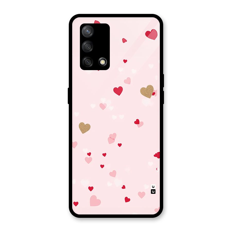 Flying Hearts Glass Back Case for Oppo F19s