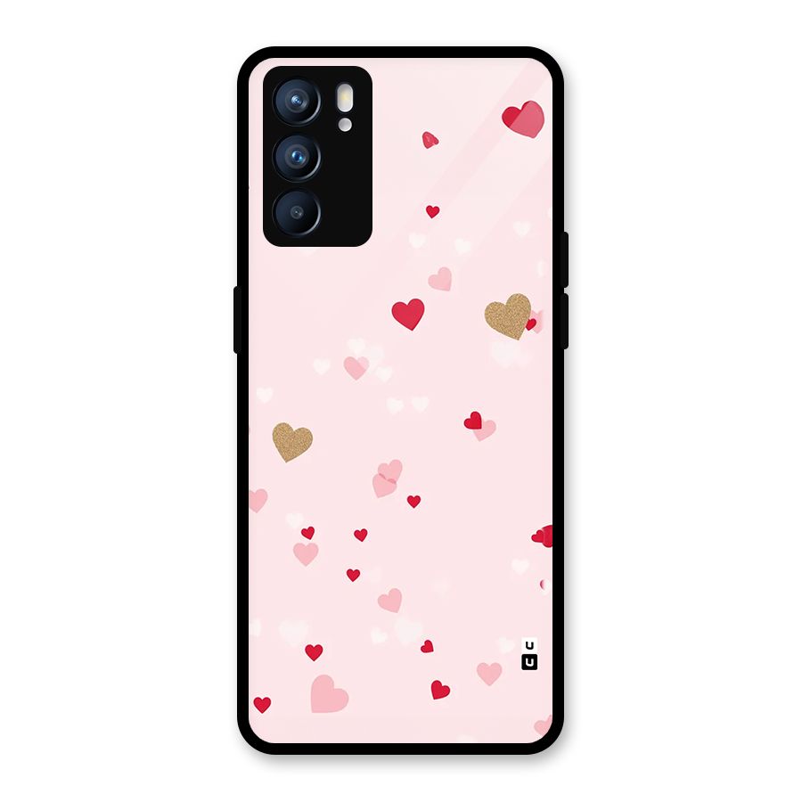 Flying Hearts Glass Back Case for Oppo Reno6 5G