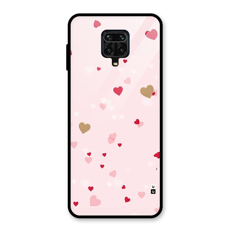 Flying Hearts Glass Back Case for Poco M2 Pro