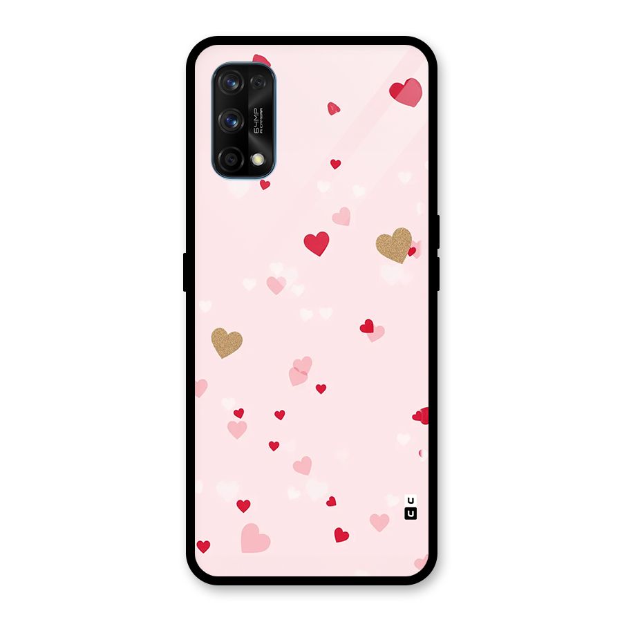Flying Hearts Glass Back Case for Realme 7 Pro