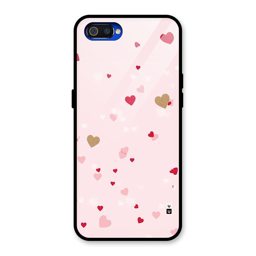 Flying Hearts Glass Back Case for Realme C2