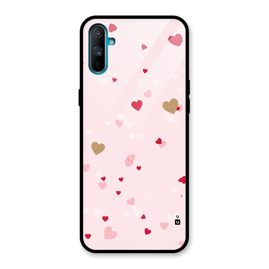 Flying Hearts Glass Back Case for Realme C3