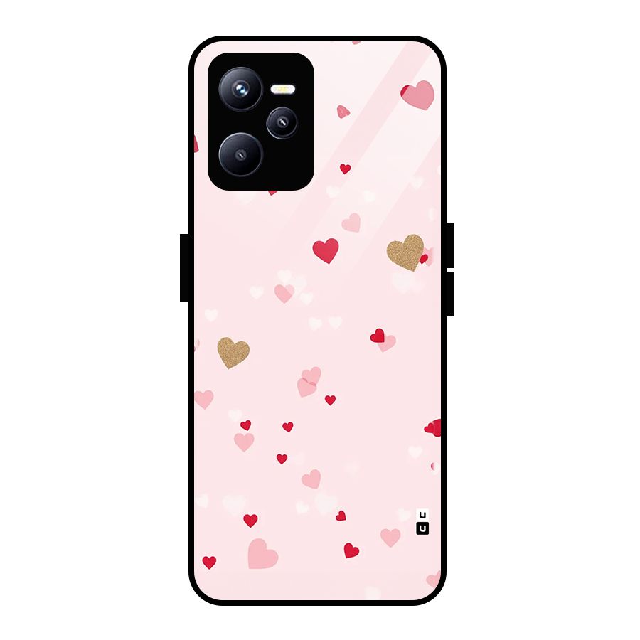 Flying Hearts Glass Back Case for Realme C35