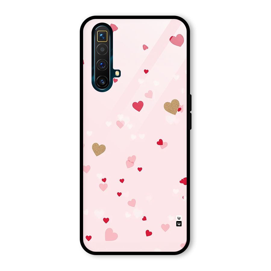 Flying Hearts Glass Back Case for Realme X3