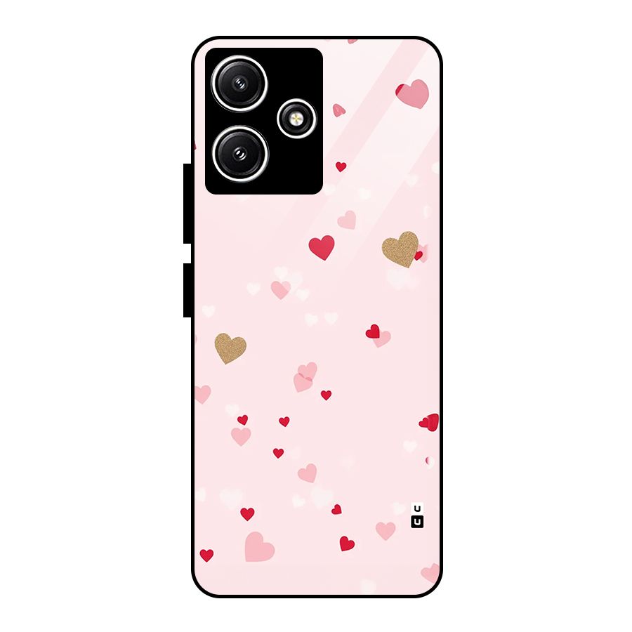 Flying Hearts Glass Back Case for Redmi 12 5G
