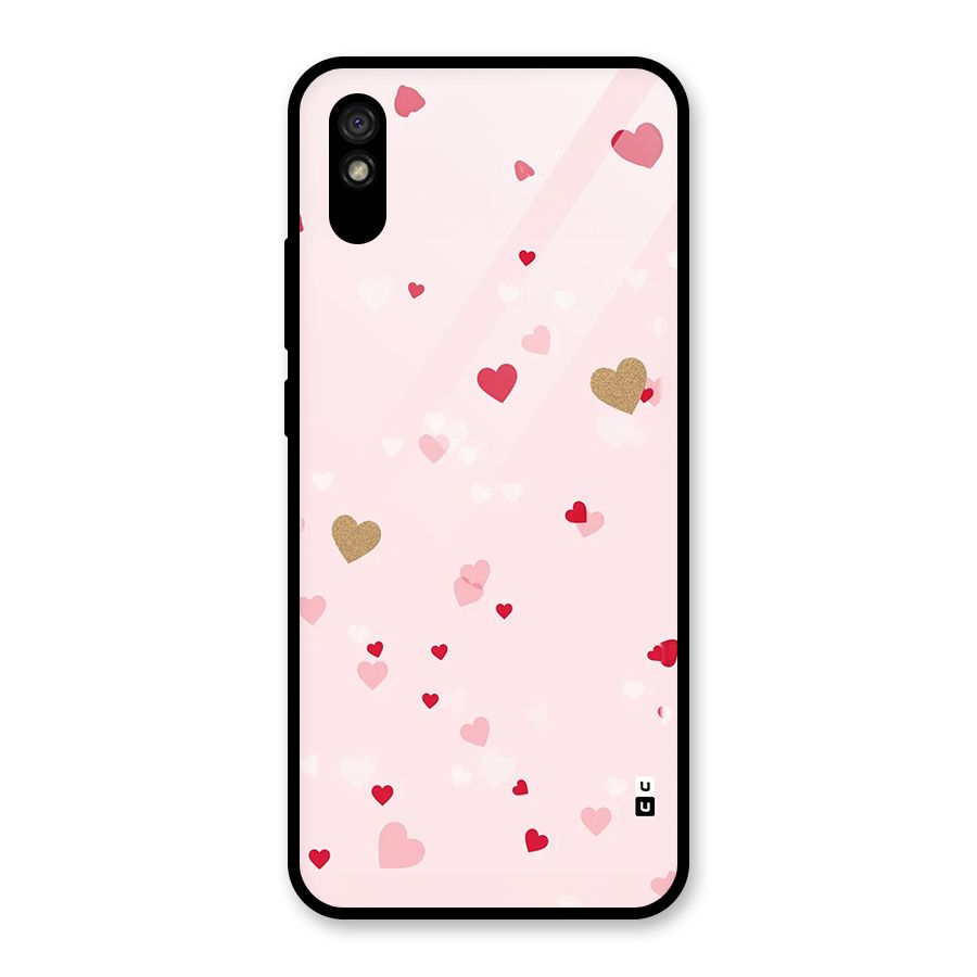 Flying Hearts Glass Back Case for Redmi 9i