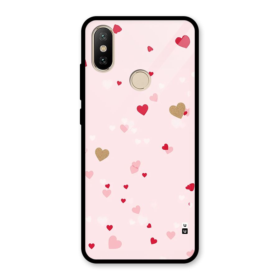 Flying Hearts Glass Back Case for Redmi A1
