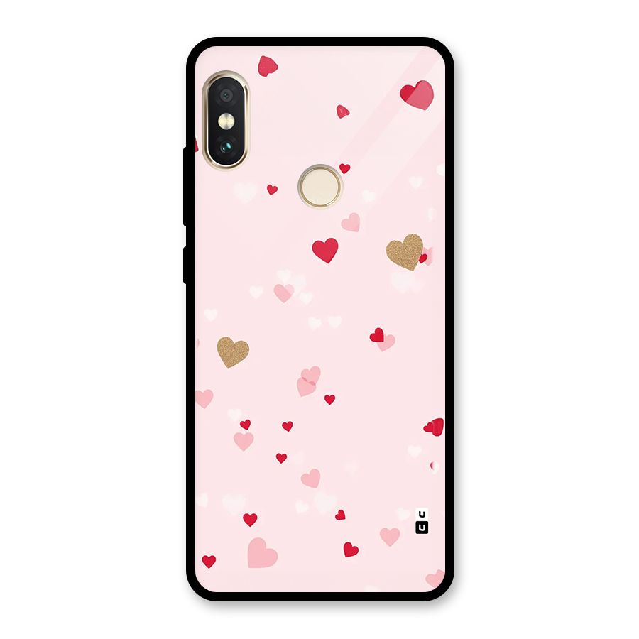 Flying Hearts Glass Back Case for Redmi Note 5 Pro