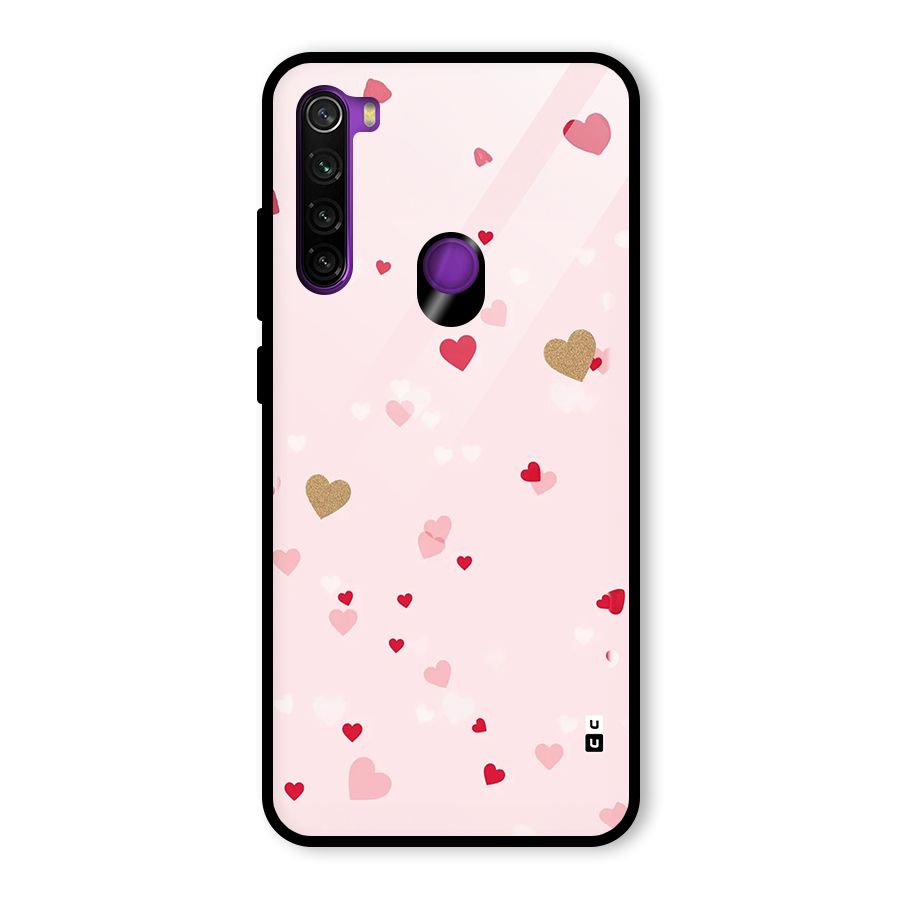 Flying Hearts Glass Back Case for Redmi Note 8
