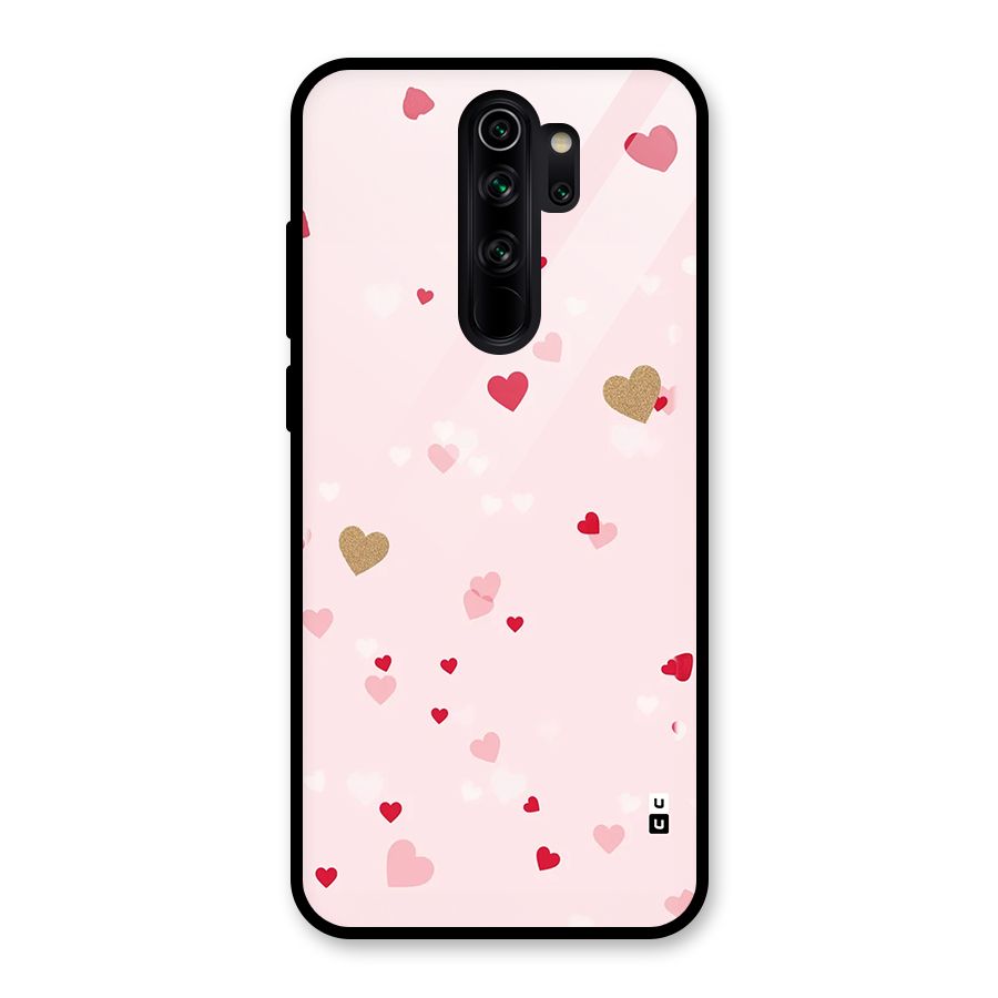 Flying Hearts Glass Back Case for Redmi Note 8 Pro