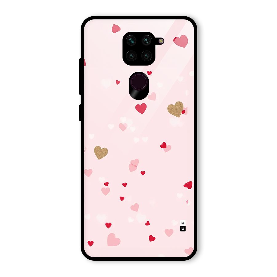 Flying Hearts Glass Back Case for Redmi Note 9