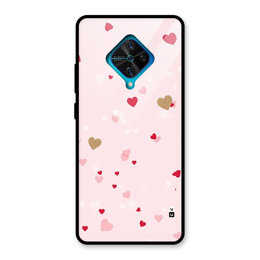 Flying Hearts Glass Back Case for Vivo S1 Pro
