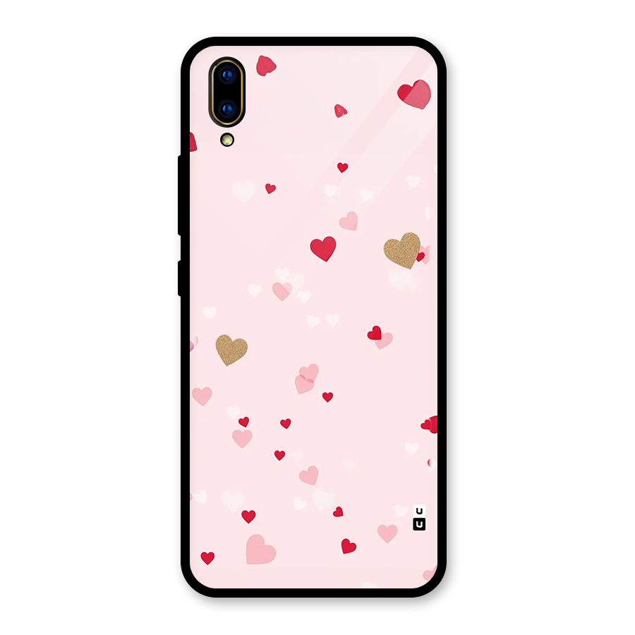 Flying Hearts Glass Back Case for Vivo V11 Pro