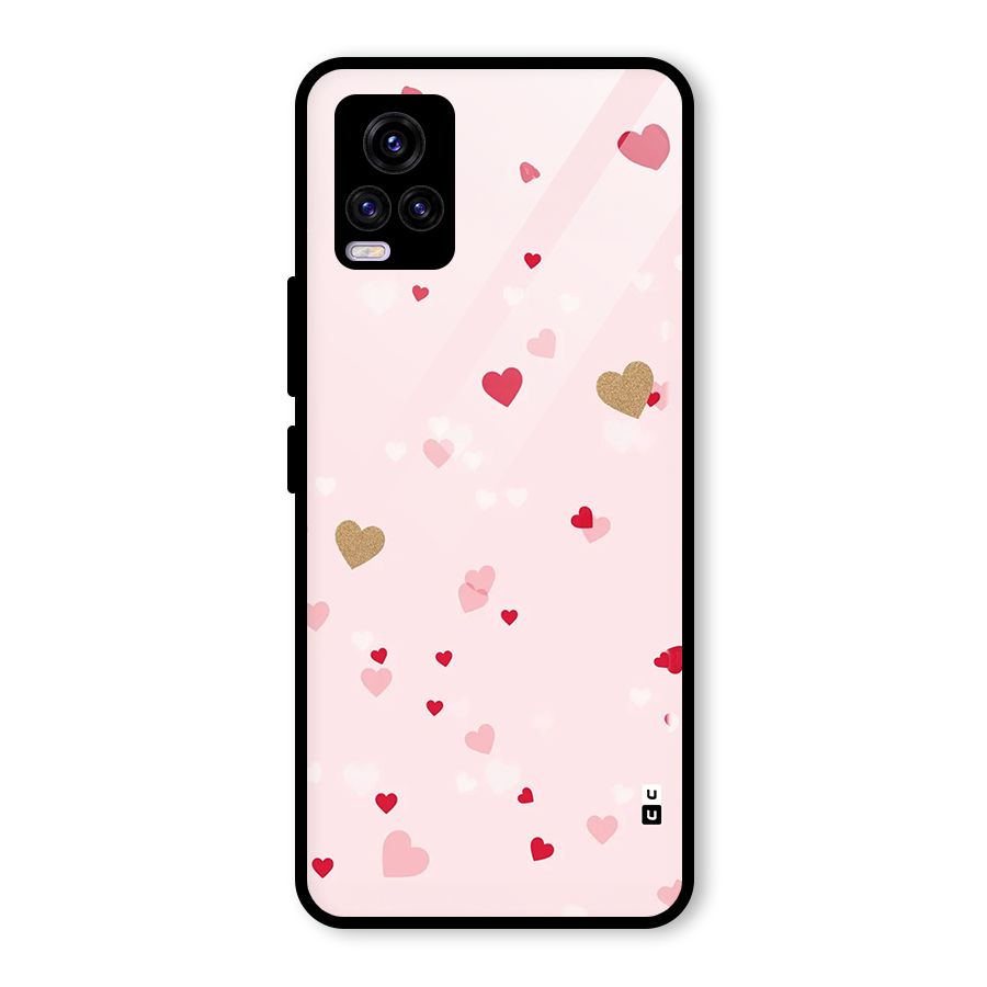 Flying Hearts Glass Back Case for Vivo V20 2021