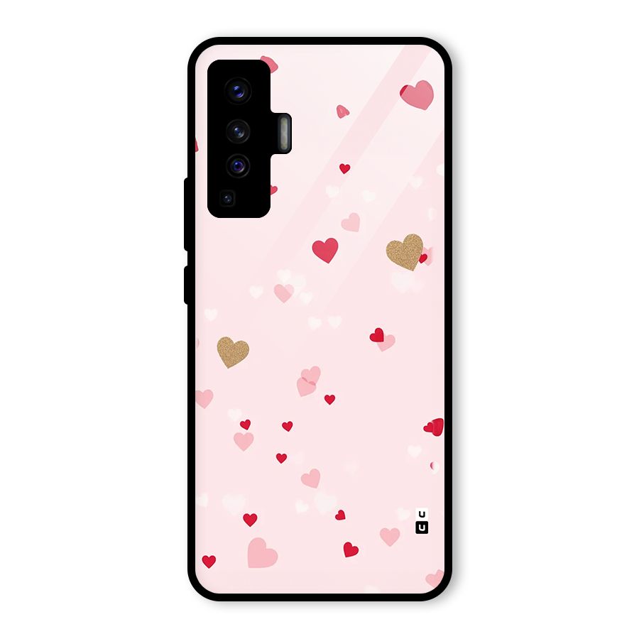 Flying Hearts Glass Back Case for Vivo X50