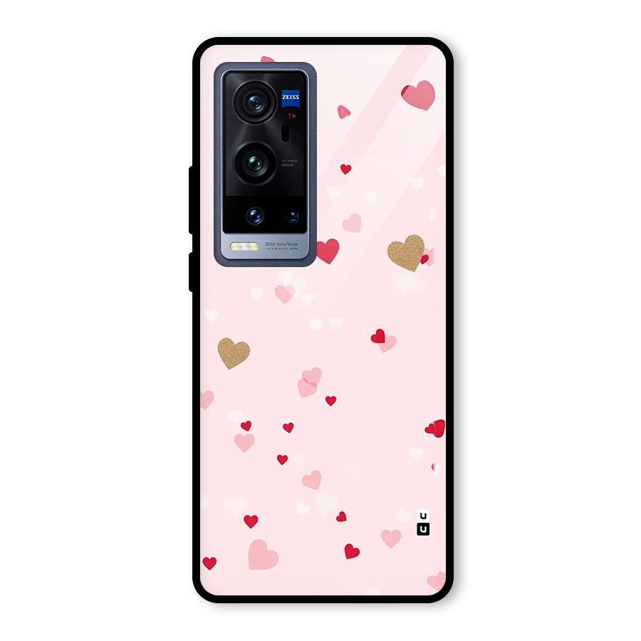 Flying Hearts Glass Back Case for Vivo X60 Pro Plus