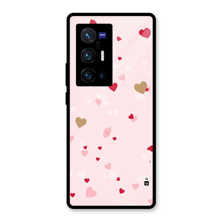 Flying Hearts Glass Back Case for Vivo X70 Pro Plus