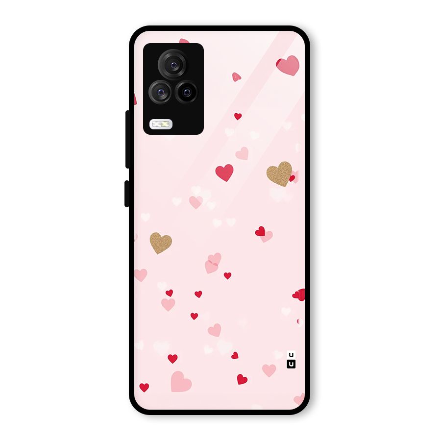 Flying Hearts Glass Back Case for Vivo iQOO 7 Legend 5G