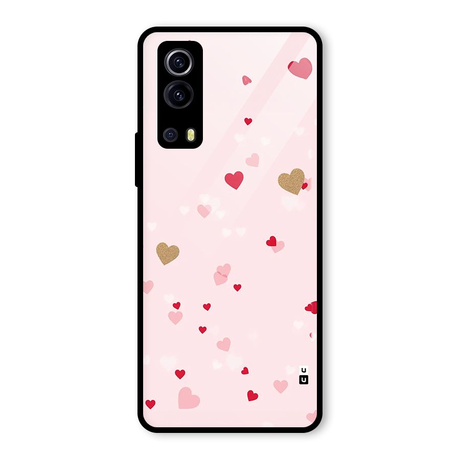 Flying Hearts Glass Back Case for Vivo iQOO Z3