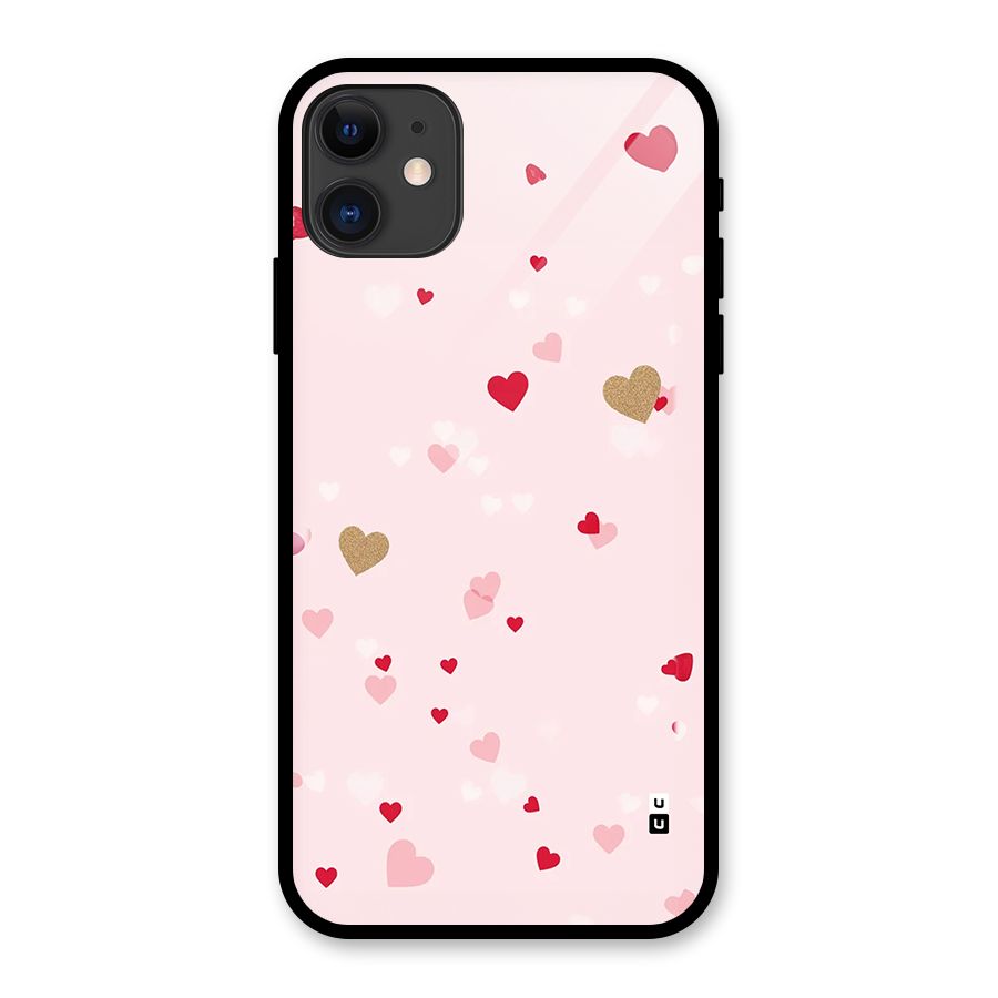 Flying Hearts Glass Back Case for iPhone 11