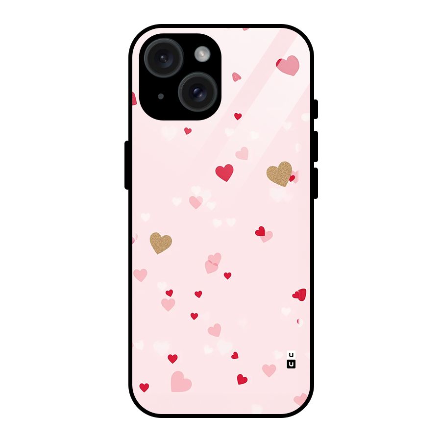 Flying Hearts Glass Back Case for iPhone 15