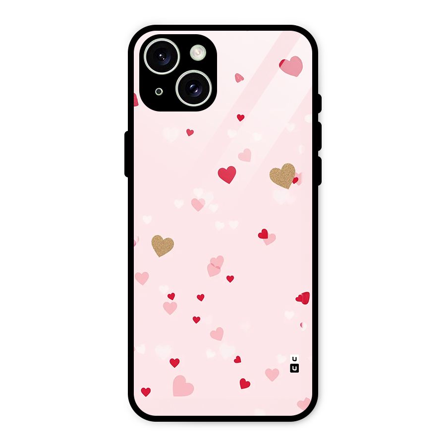 Flying Hearts Glass Back Case for iPhone 15 Plus