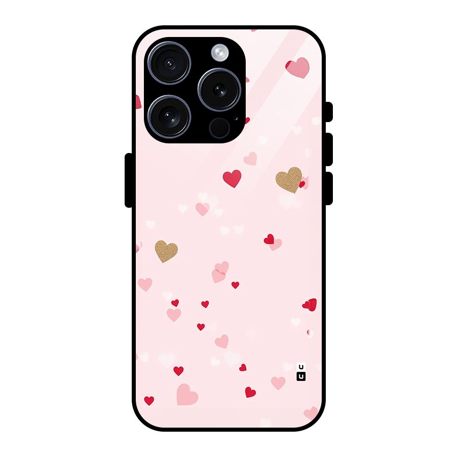 Flying Hearts Glass Back Case for iPhone 15 Pro