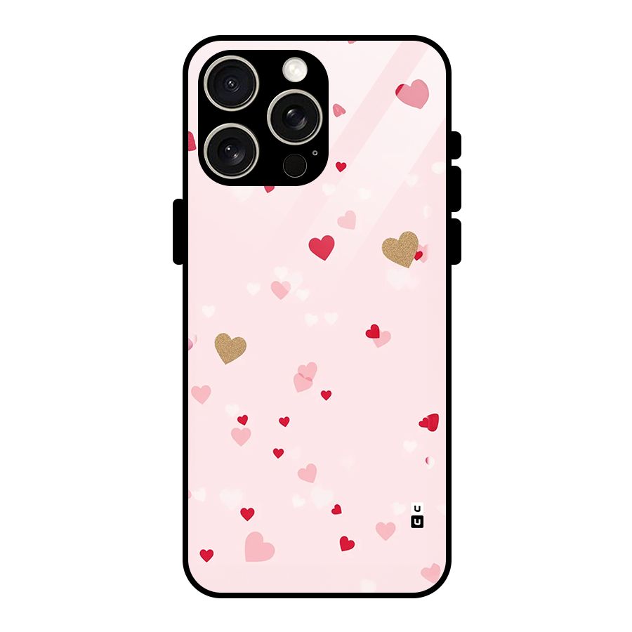 Flying Hearts Glass Back Case for iPhone 15 Pro Max