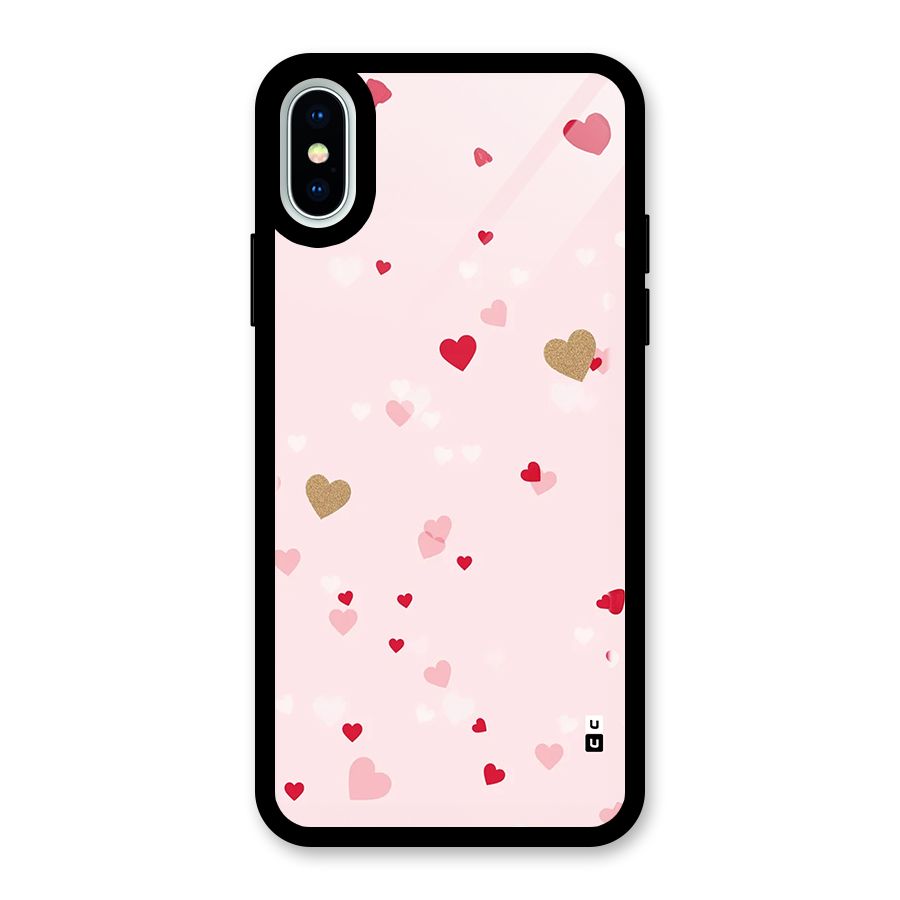 Flying Hearts Glass Back Case for iPhone XS