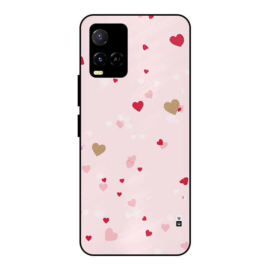 Flying Hearts Metal Back Case for Vivo Y21G