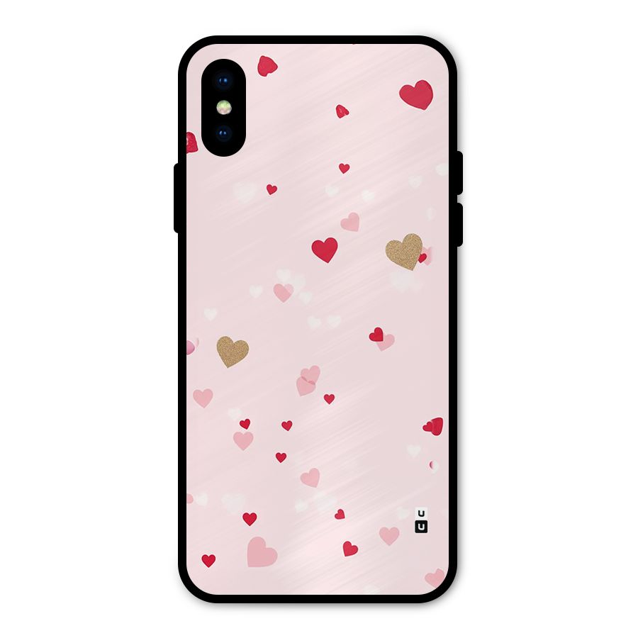 Flying Hearts Metal Back Case for iPhone XS
