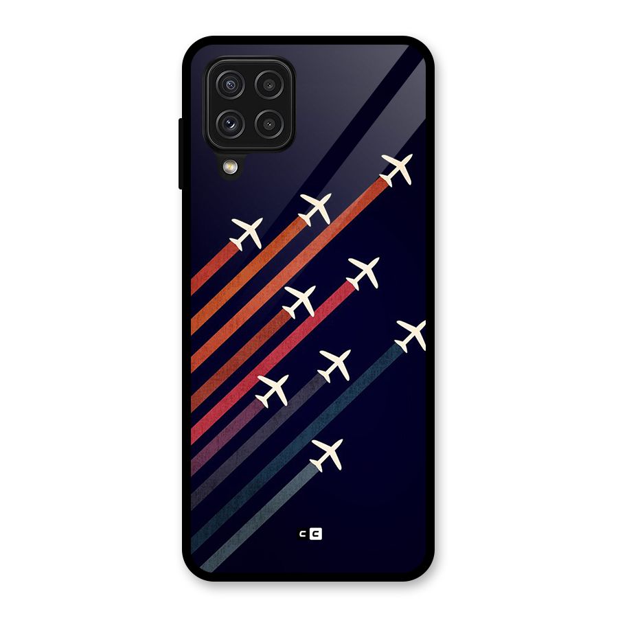 Flying Planes Glass Back Case for Galaxy A22 4G