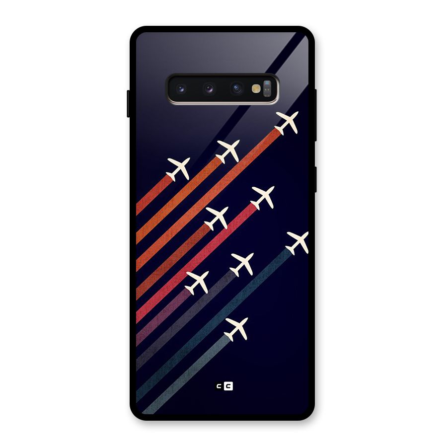 Flying Planes Glass Back Case for Galaxy S10 Plus