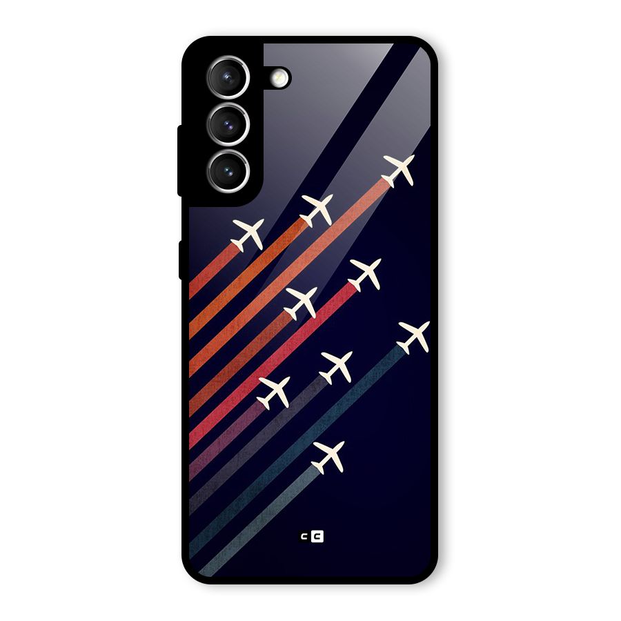 Flying Planes Glass Back Case for Galaxy S21 5G