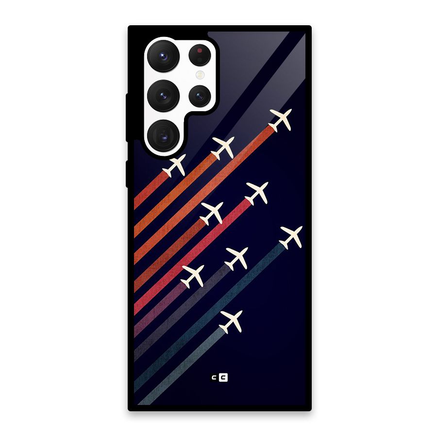 Flying Planes Glass Back Case for Galaxy S22 Ultra 5G