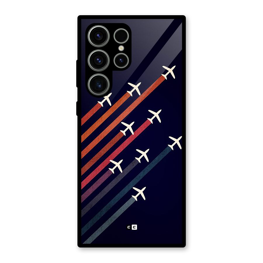 Flying Planes Glass Back Case for Galaxy S23 Ultra