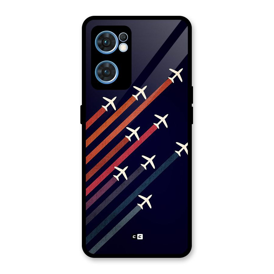 Flying Planes Glass Back Case for Oppo Reno7 5G