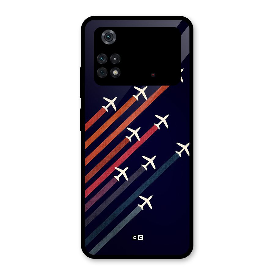 Flying Planes Glass Back Case for Poco M4 Pro 4G