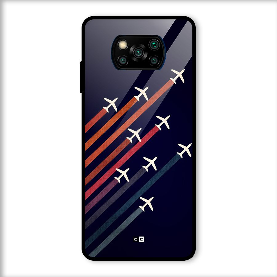 Flying Planes Glass Back Case for Poco X3