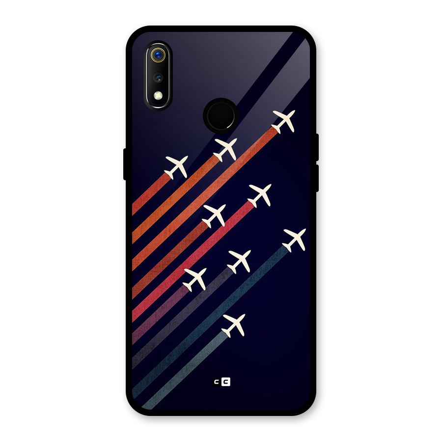 Flying Planes Glass Back Case for Realme 3i